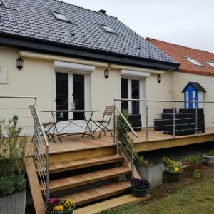 Terrasse en bois exotique sur la commune de Merlimont Plage 