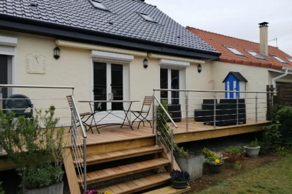 Terrasse en bois exotique sur la commune de Merlimont Plage 