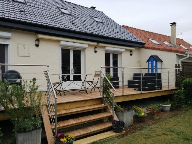 Terrasse en bois exotique sur la commune de Merlimont Plage 