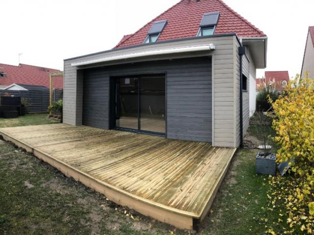 EXTENSION D'UNE MAISON EN OSSATURE BOIS A RANG-DU-FLIERS (62180)